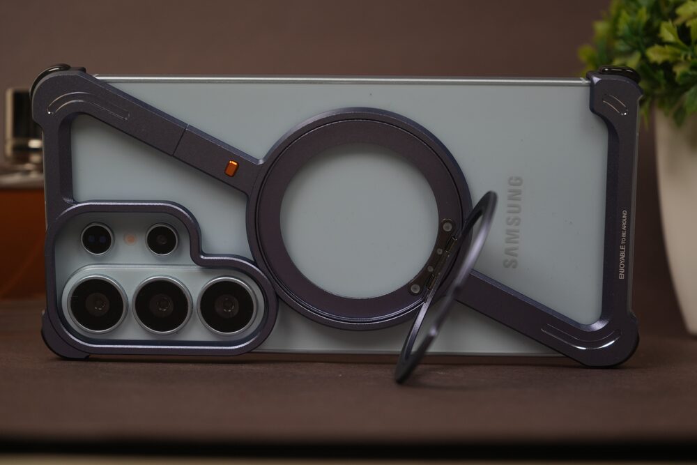 Samsung Galaxy S26 Ultra Naked Aluminum Case with Rotating MagSafe Ring Stand