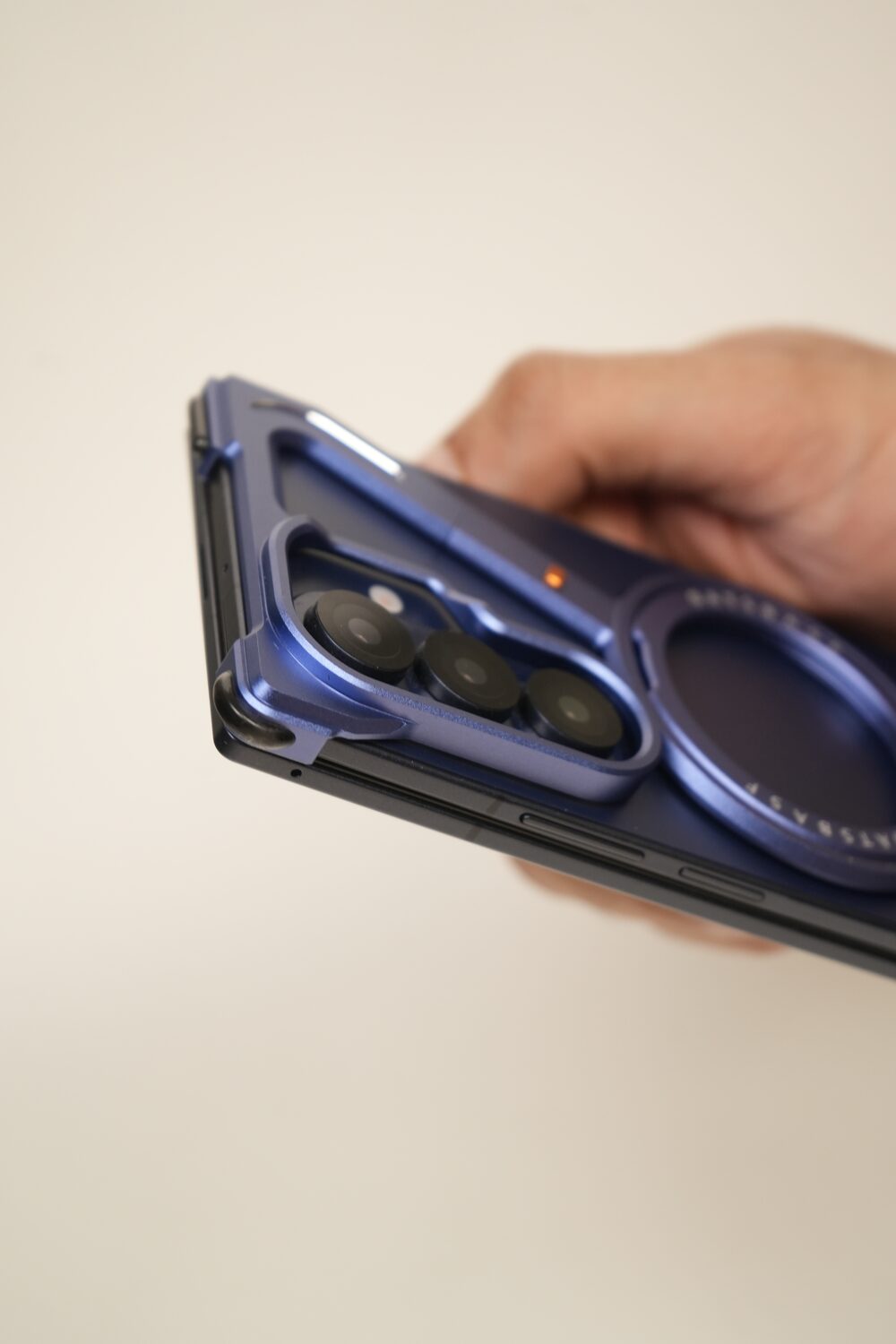Samsung Galaxy Z Fold 7 Naked Aluminum Z-Frame Case with 360° Rotating MagSafe Ring Stand