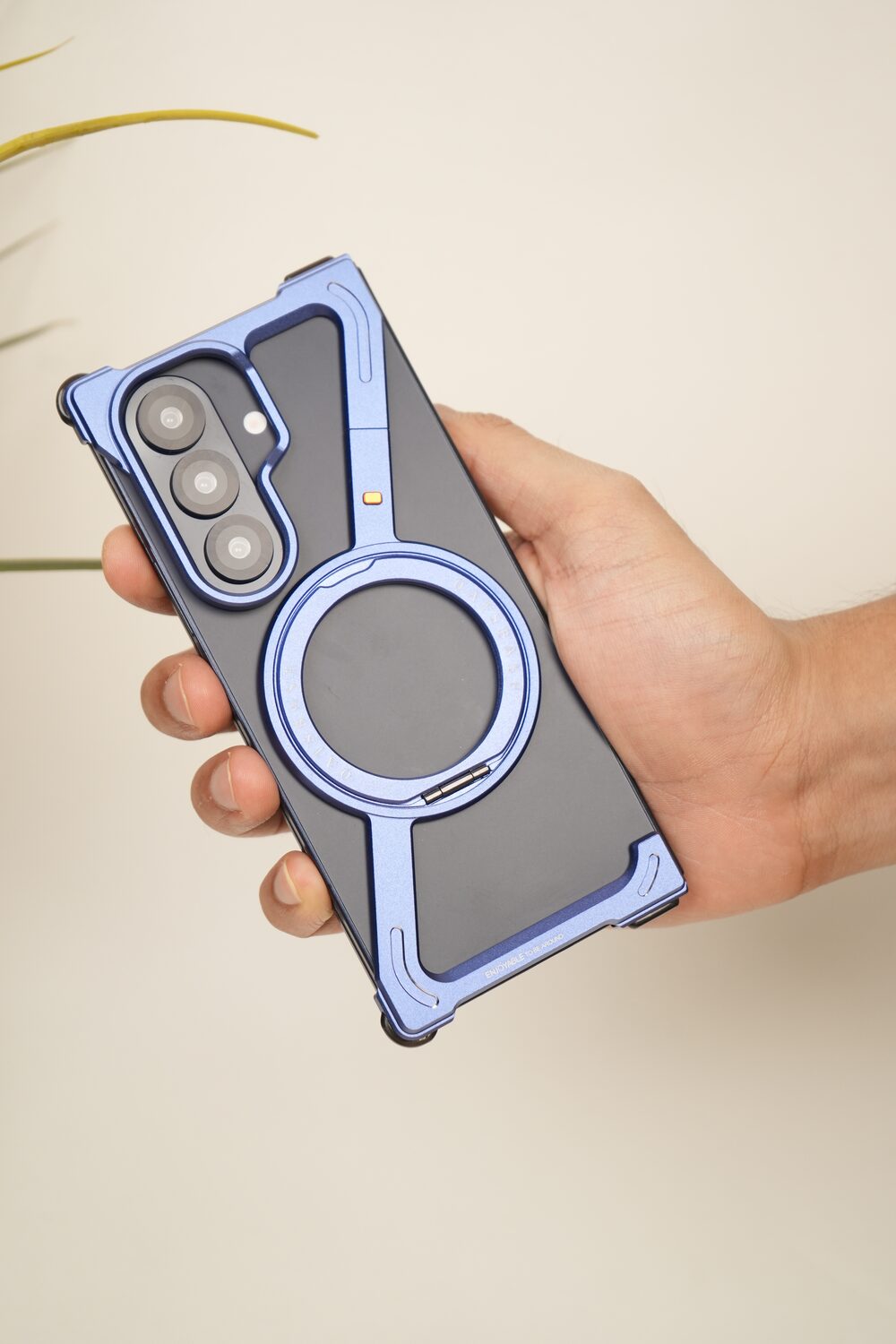 Samsung Galaxy Z Fold 7 Naked Aluminum Z-Frame Case with 360° Rotating MagSafe Ring Stand