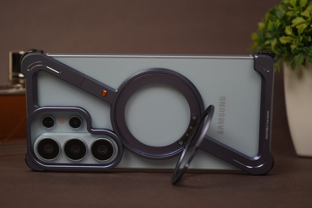 Samsung Galaxy S26 Ultra Naked Aluminum Case with Rotating MagSafe Ring Stand