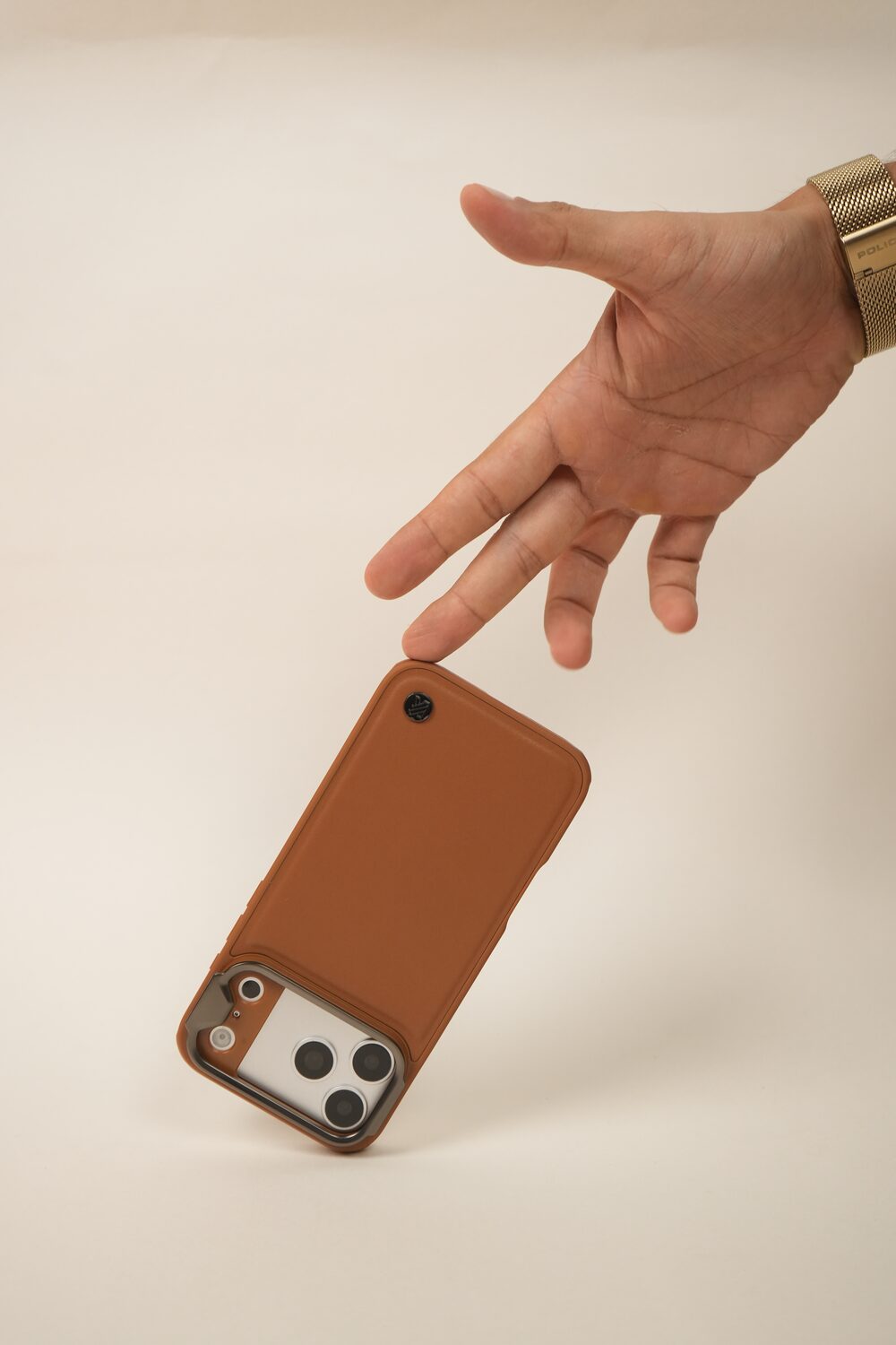 iPhone 17 Pro Max Genuine Leather Case with Metal Camera Frame & Microfiber Lining
