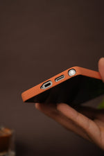Samsung Galaxy S26 Ultra Carbon Texture Case with Gold Camera Ring — Terracotta Orange