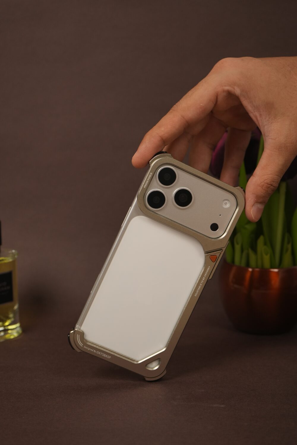 iPhone 17 Pro Max 9 Shaped Rectangular Frameless Metal Bumper Case with Camera Shield | Shockproof Aviation-Grade Alloy Frame