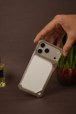 iPhone 17 Pro Max 9 Shaped Rectangular Frameless Metal Bumper Case with Camera Shield | Shockproof Aviation-Grade Alloy Frame