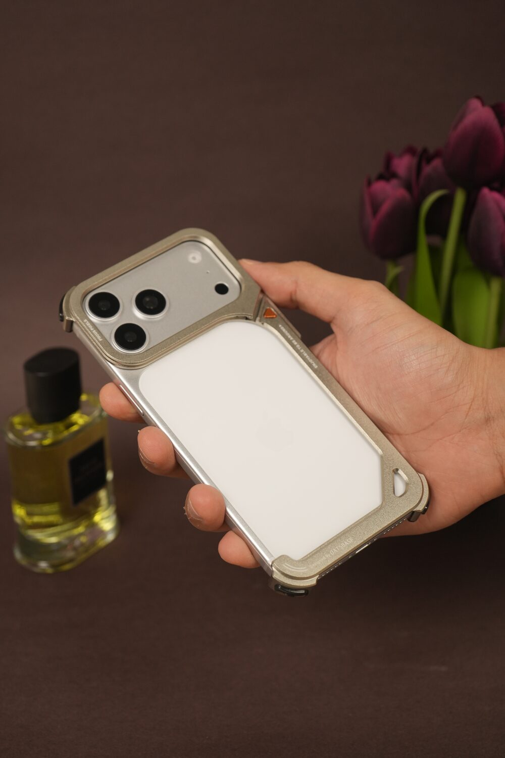 iPhone 17 Pro Max 9 Shaped Rectangular Frameless Metal Bumper Case with Camera Shield | Shockproof Aviation-Grade Alloy Frame