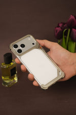 iPhone 17 Pro Max 9 Shaped Rectangular Frameless Metal Bumper Case with Camera Shield | Shockproof Aviation-Grade Alloy Frame